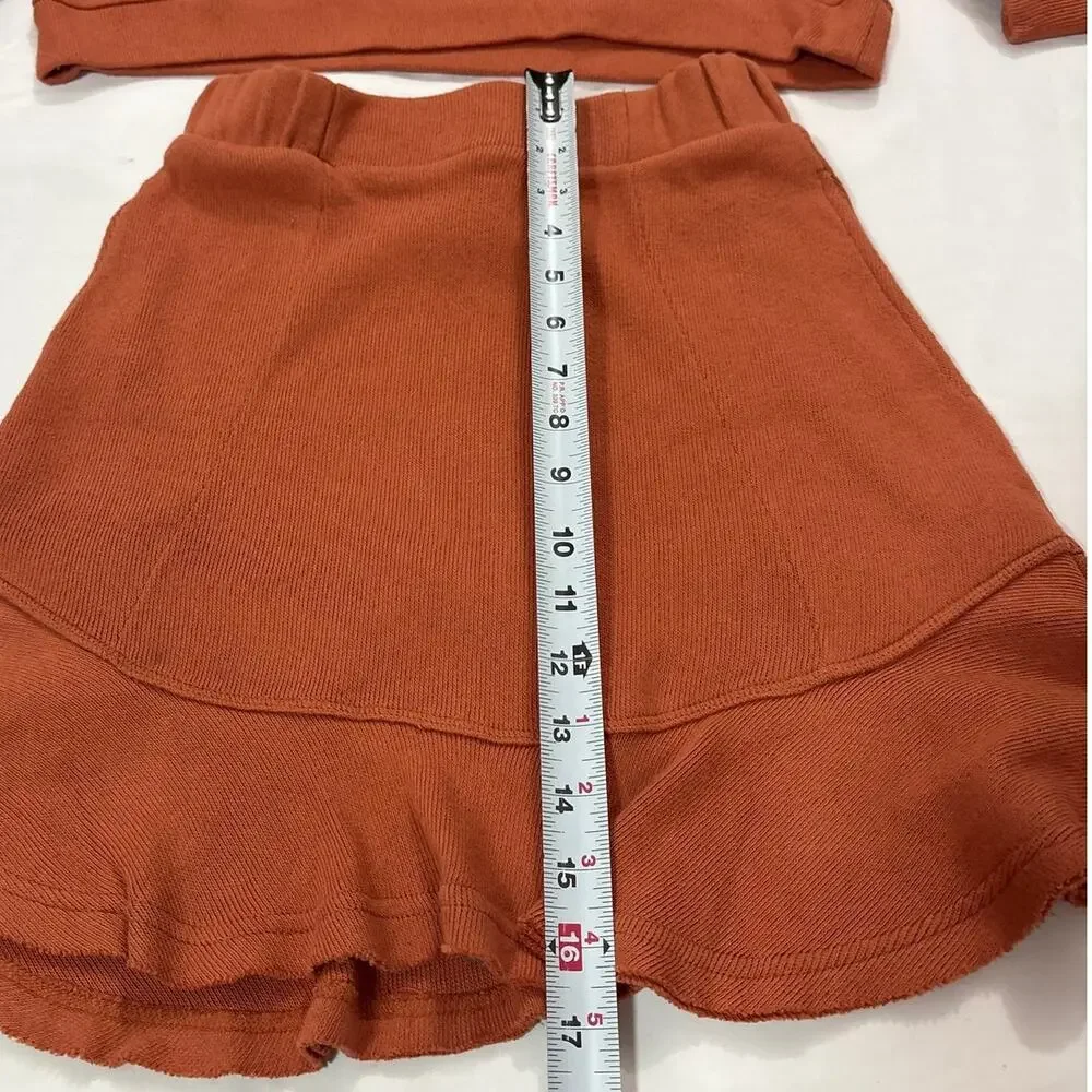 Free People Beach Women’s XS Social Set Cropped Hoodie Matching Set Flare Skirt